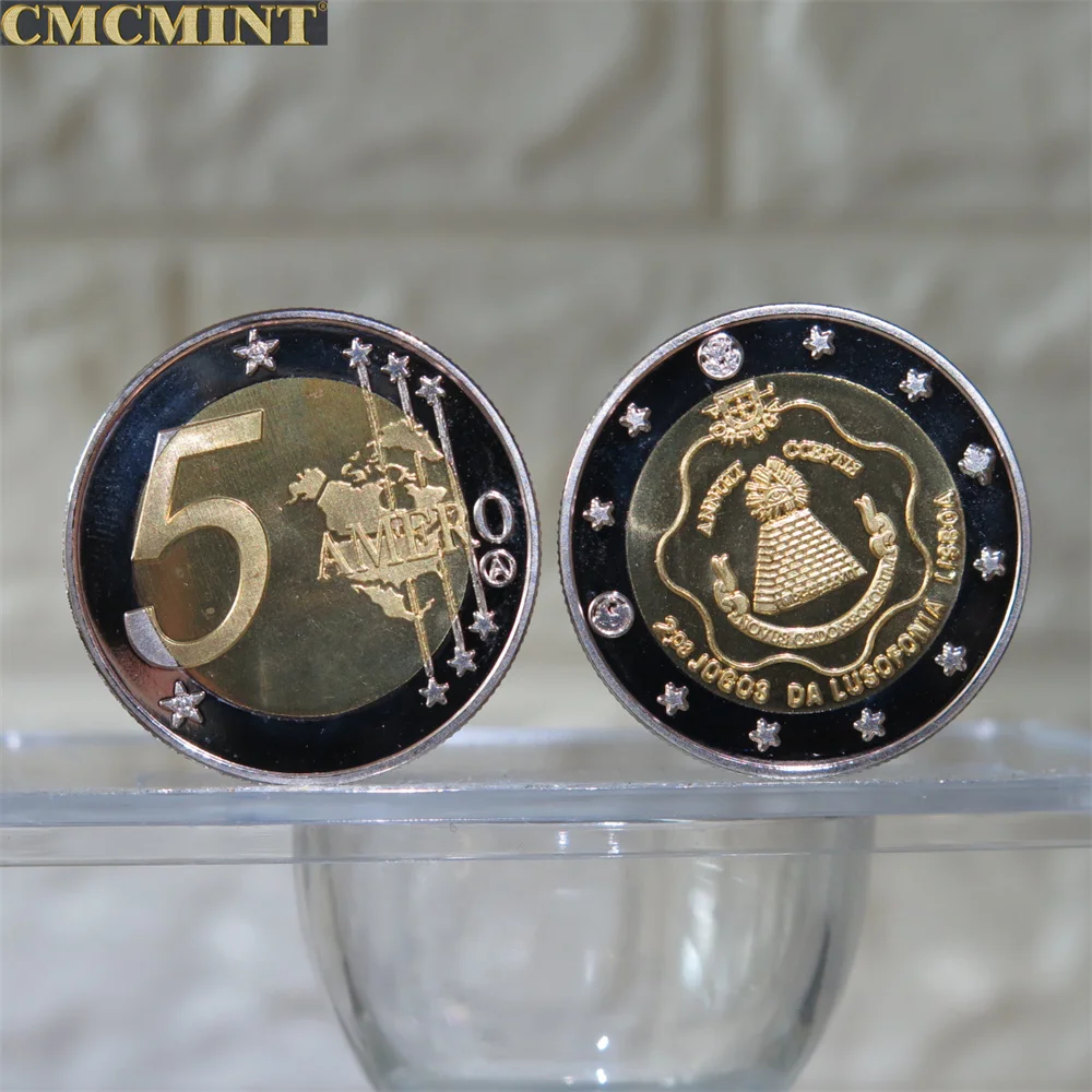 عملة تذكارية اوربية مستديرة ، ثنائية المعدن ، النظام العالمي الجديد ، $5 ، أمريكا ، أليكس جونز