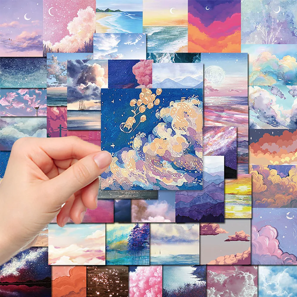 10/30/50PCS Aesthetic Sky Sea Painting INS Stickers Decoration Suitcase Scrapbooking Phone Laptop Stationery Kid\'s Toy Sticker