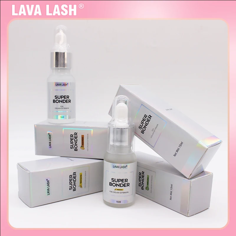 1 PC 15ml Lava Lash Super Bonder Fixing Agent Eyelashes Extensions Primer Glue Korea Adhesive Hardener Boxes Banana Mango Melon