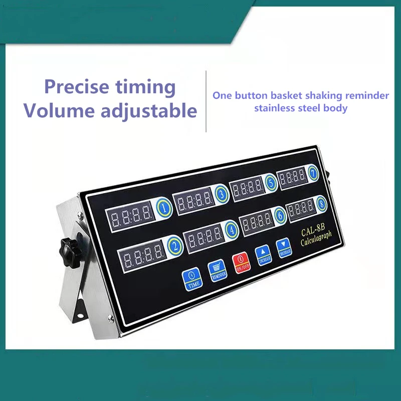 

Commercial Kitchen Timer 110v/220v 8-Channel Automatic 8-Stage Timed Reminder Fryer Basket Shake Timer Kitchen Appliances