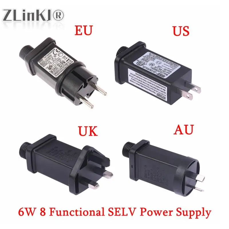 8 Functional SELV LED Lamp Driver Switch Adapter EU | US | UK | AU Plug Laser Lighting Power Supply 6W DC 30/31V