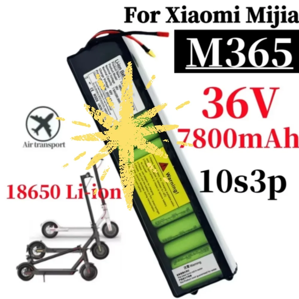 10S3P 36V 7800mAh 18650 Lithium Ion Battery Pack for 36/42V Motorcycle Scooter High Power Large Capacity 500Wh