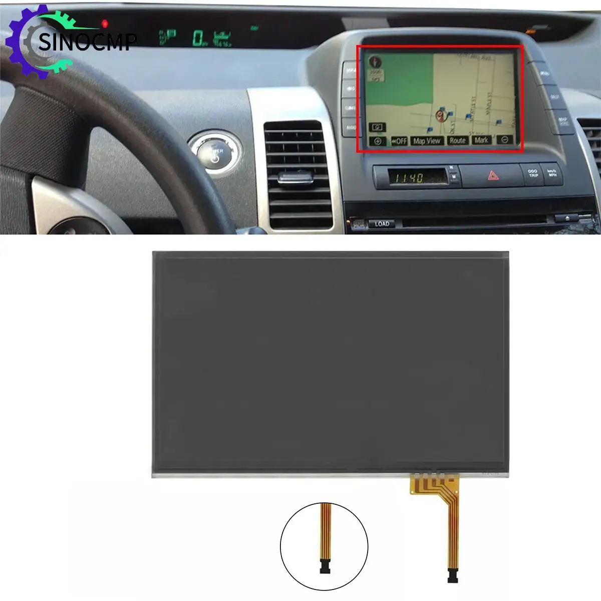 

7,3-дюймовый сенсорный экран с дигитайзером LTA070B510F LTA070B511F для Lexus RX330 RX350 LX470 ES350 Toyota Prius Sedan 2004-2009