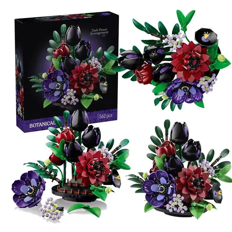 Creative Advent 2026 Flower Bouquet Building Blocks For Phalaenopsis With 24 Types Flowers DIY Bricks Toys With 24 Types Flowers