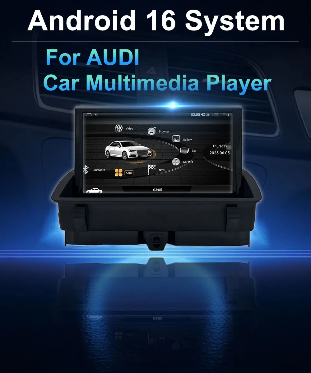 Für Audi Q3 2011 - 2018 Android 15 System BT GPS 4G WiFi 8 Zoll Auto Multimedia Video Radio Player Touchscreen Audio DSP Stereo – Detail 6