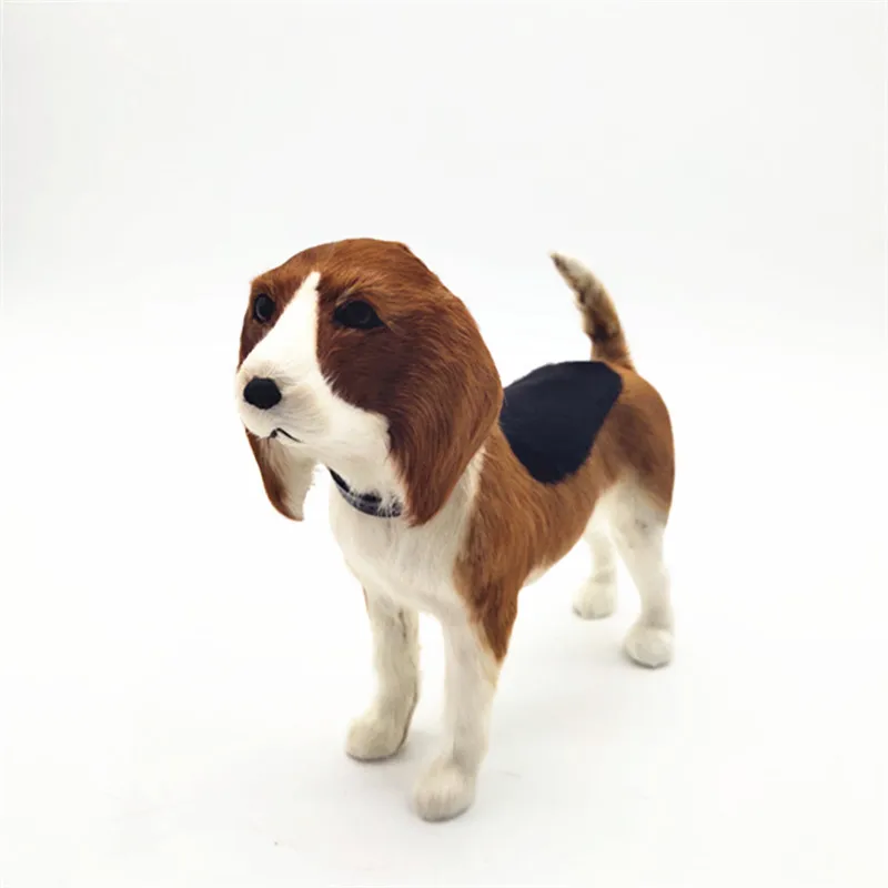 Новая пластиковая и меховая модель бигля, кукла ручной работы, украшение для дома, игрушка для собаки, подарок, около 22x19 см a2924