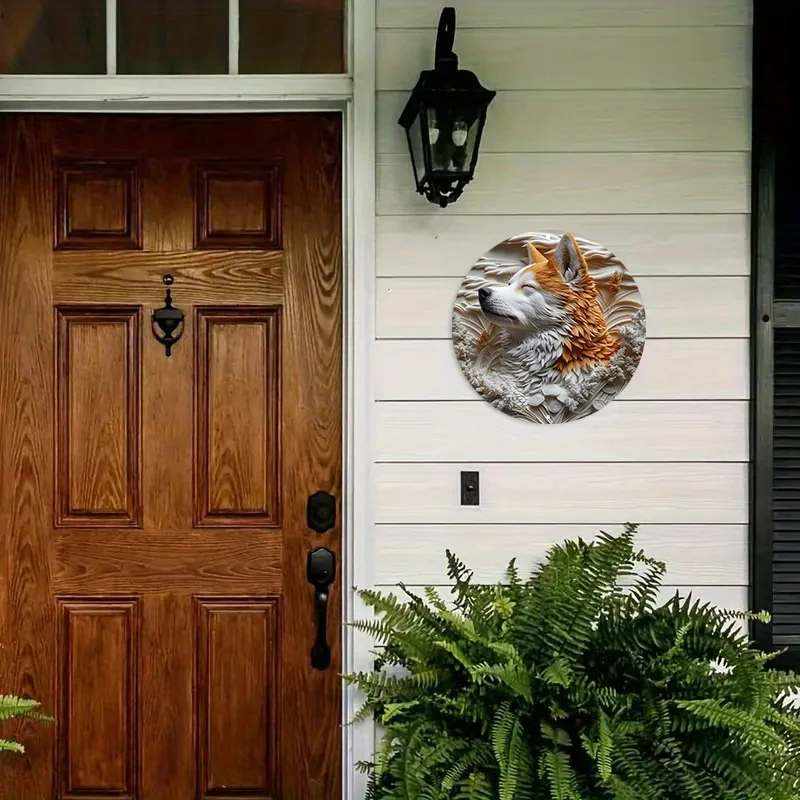 Divertente cartello per cani, poster circolare con pittura 2D per soggiorno, parete, decorazioni per la casa, arte decorativa, ideale come regali