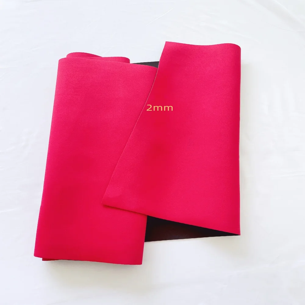 SBR Neoprene Sewing Stretch Fabric, Waterproof and Windproof, Wet Suit Bag, Various Materials, 2mm Thick, Red