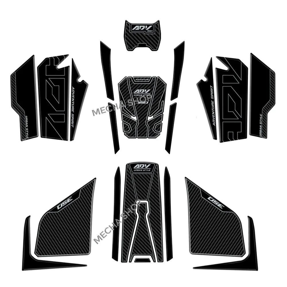 For ADV 350 2025 Tank Pad Protector ADV350 2022- Motorcycle Sticker Decal 3D Epoxy Sticker Carbon Fiber Kit