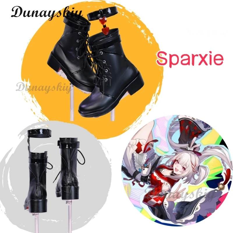 

Sparkle Honkai Star Rail Cosplay Boots Black PU Leather High Heel for Women Girls Halloween Party Prop
