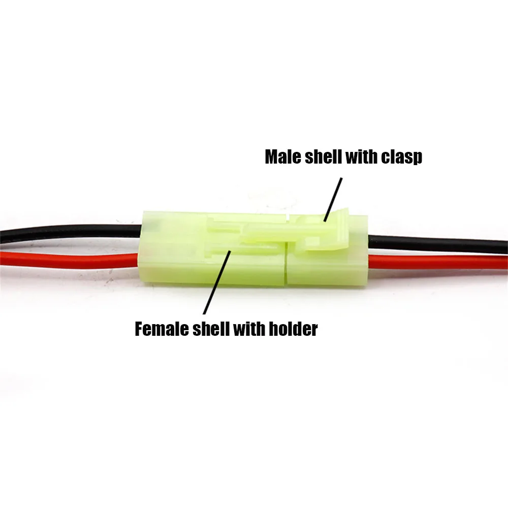 2 x Pair RC Male + Female Mini Battery Connector Plug to Connector 18awg HX45006 Tamiya Plug Connector Pitch 4.5mm