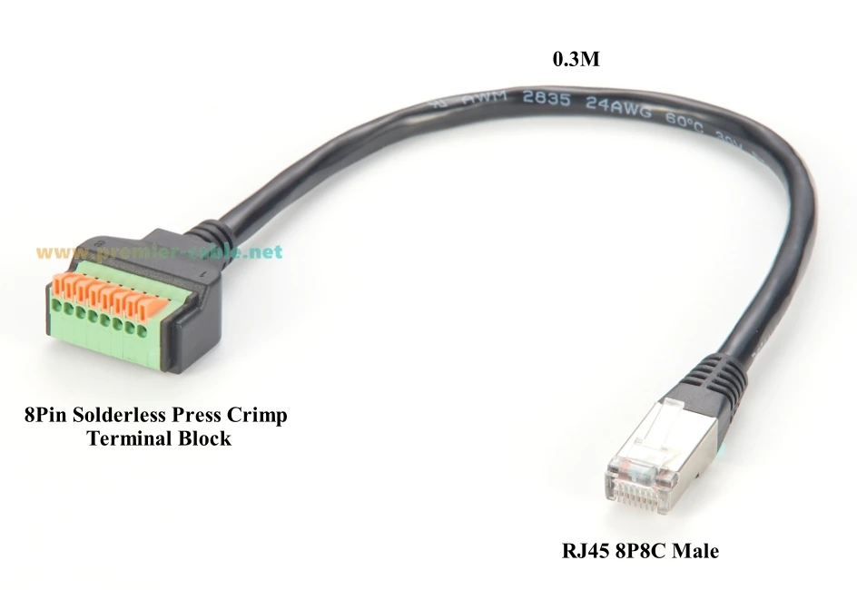 RJ45 Spring Terminal Breakout Board Kabel RJ45 Ethernet Stecker auf 8Pin Solderless Press Crimp Adapter Extender Kabel für CAT5 – Detail 4