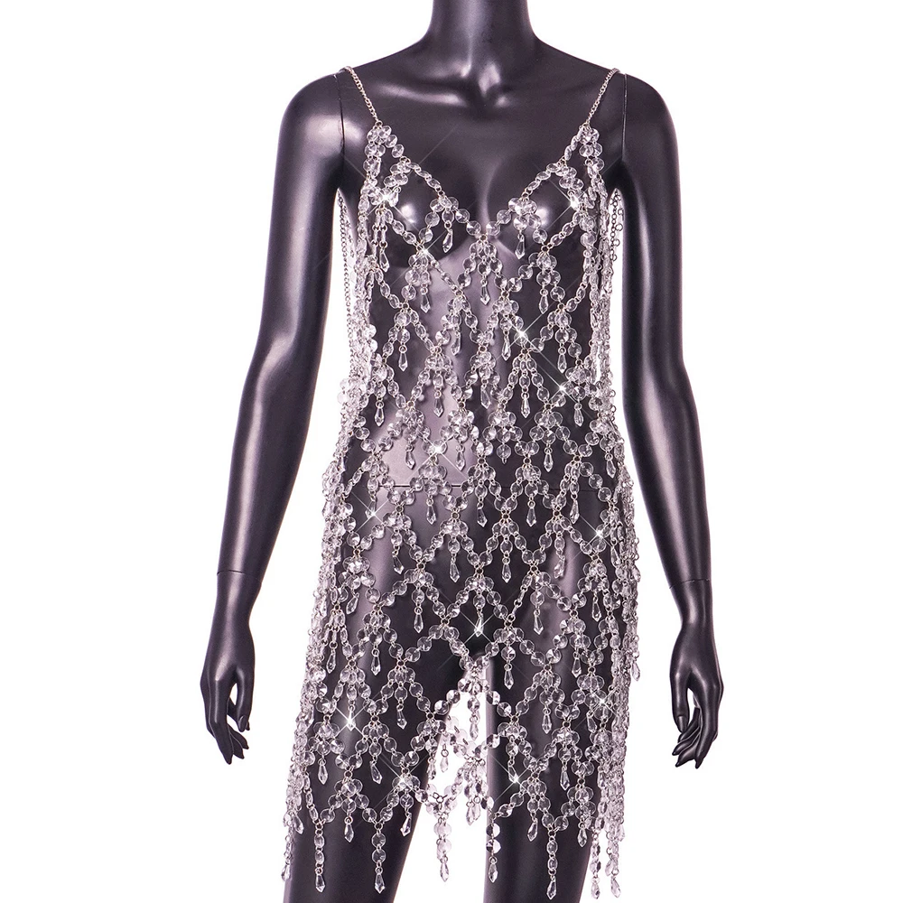Sexy See Through Mini Acrylic  - Body Jewelry For Backless Dress ulasan dan harga