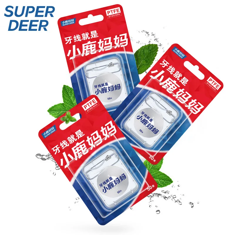 

50/100m Mint Dental Floss Roll Fresh Breath PTFE Flat Floss Free-cutting Interdental Cleaning Floss Roll Oral Care Tool