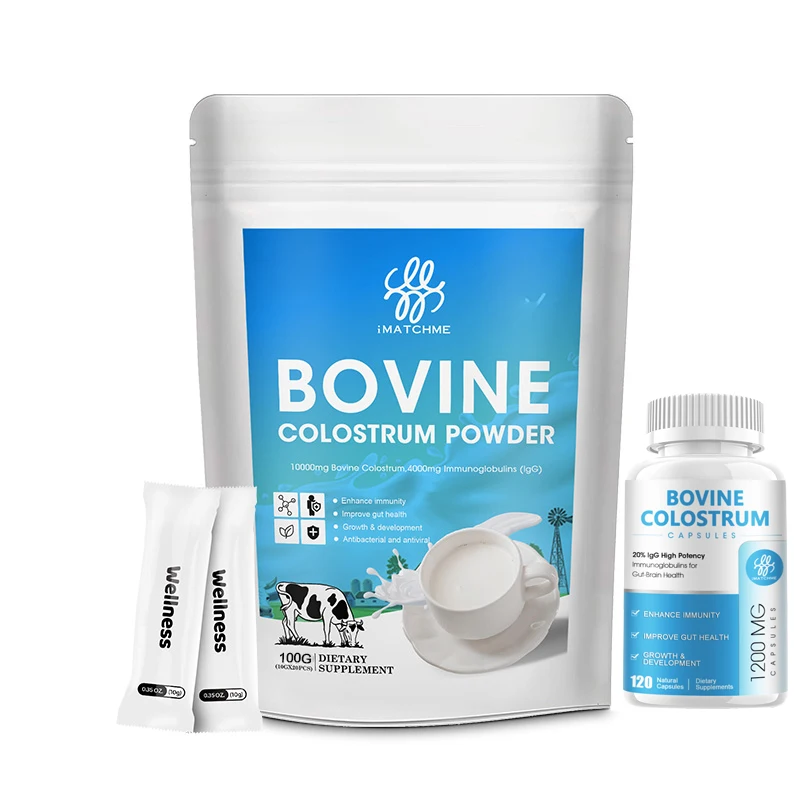 

40% IgG Pure Bovine Colostrum Supplemet Whey Protein with Probiotic Promote Growth & Height, Muscle Build, Improve Immune & gut