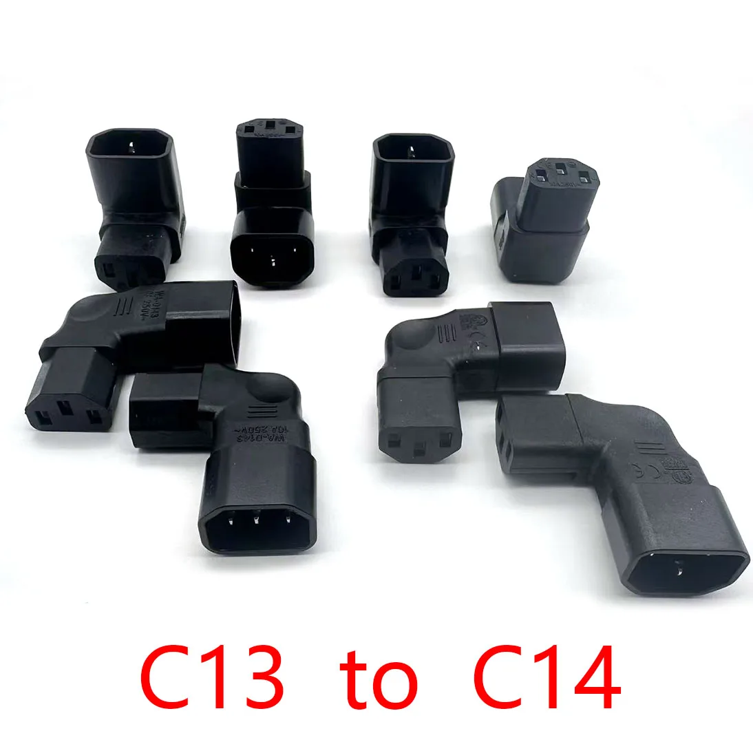 Hight Quality Power Adapter Plug 10A IEC C14 Male to C13 Female Up 90 Degree Right Angle Converter for LCD TV
