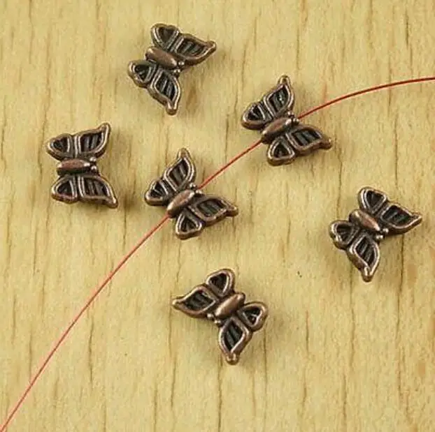 30pcs 11x28mm antiqued copper tone 2sided butterfly spacer beads HWH2162