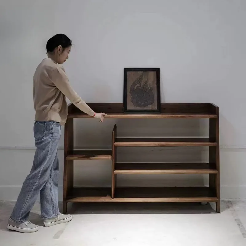 Side cabinet simple display rack tea book storage rack household