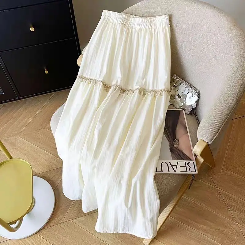 

Bohemian Shell Tassel Ethnic Skirts Y2k High Waist Patchwork Skirt for Women 2025 Summer New Mid-length Faldas Mujer