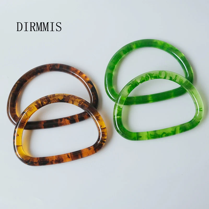 New Woman Bag Accessory Green Amber Acrylic Resin Bag Parts Luxury Handcrafted Wristband Women Replacement Bag Handle Circlet