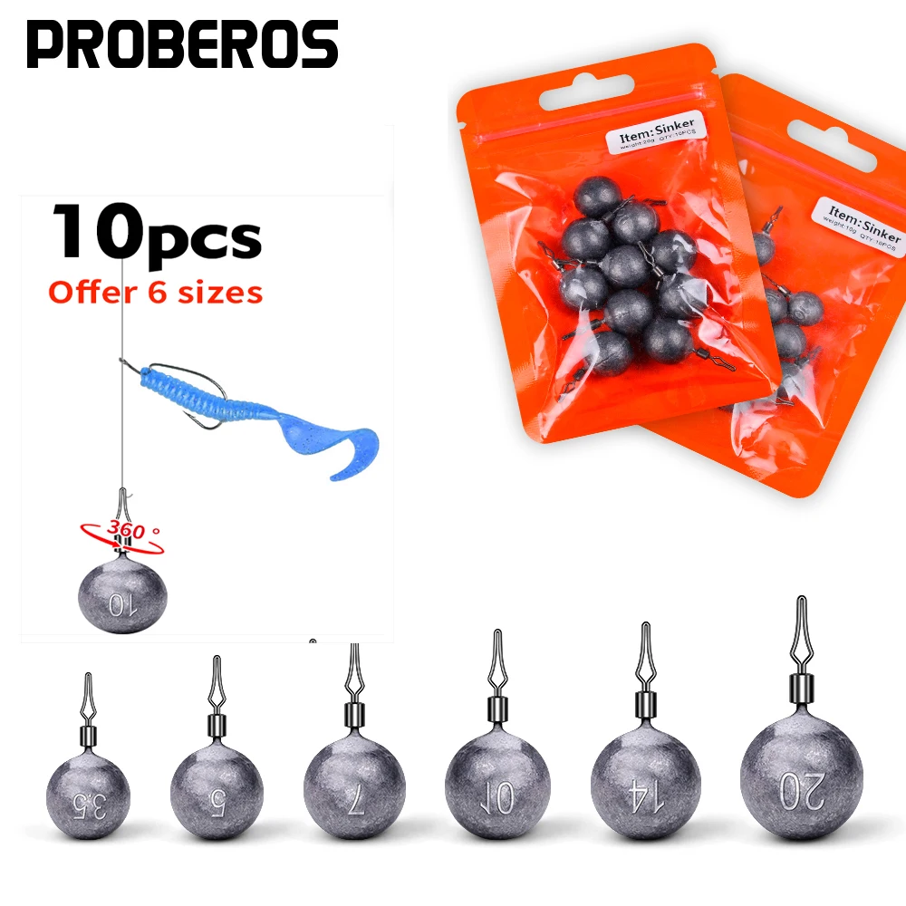 PROBEROS 10pcs Water Drop Twist Ring Lead Pendants,Precision Water Drop Weights,3.5/5/7/10/14/20g,Fishing Gear Accessories