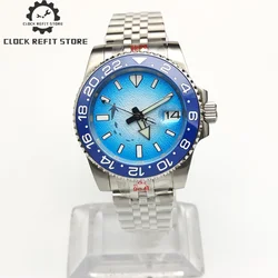 Men's Fashion Creative Gradient Dial Watch, Date, Stainless Steel, Solid Back, 41mm, NH35A, Luminous, Waterproof