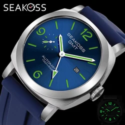 SEAKOSS GMT Diving Automatic Mechanical Watches Men 1963 ST2557 Seagull Movement 316L Super Luminous Calendar 10Bar Wristwatches