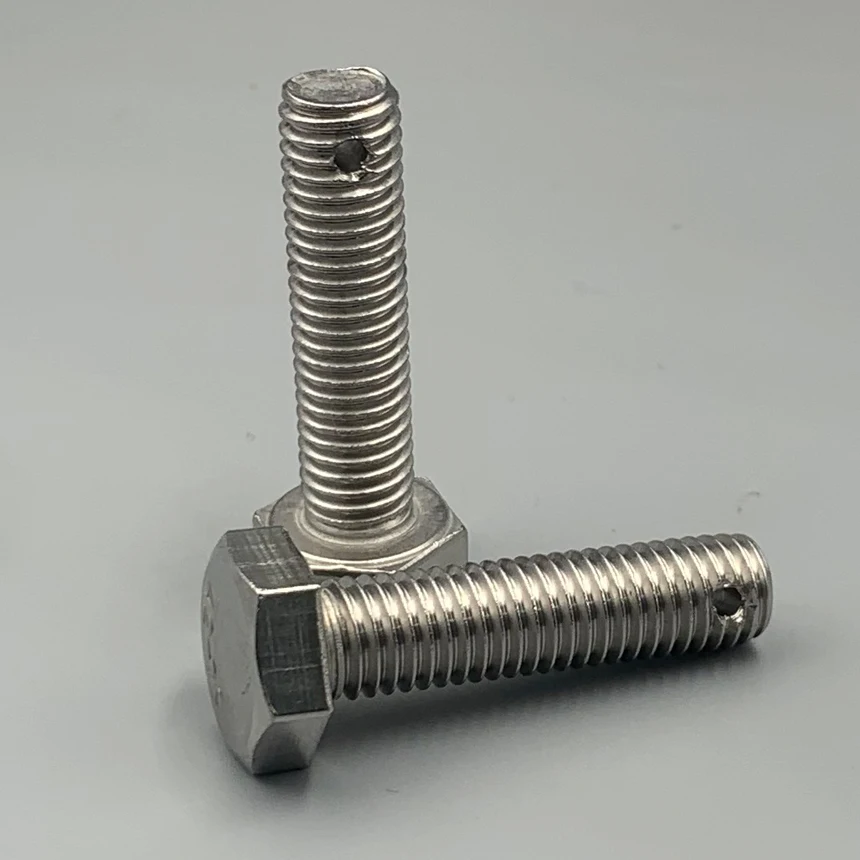 M8 M10 M12 M14 M16*60mm 70mm 80mm 90mm 100mm Length 304 Stainless Steel Screw GB31.1 Hexagon Bolt With Split Pin Hole On Shank