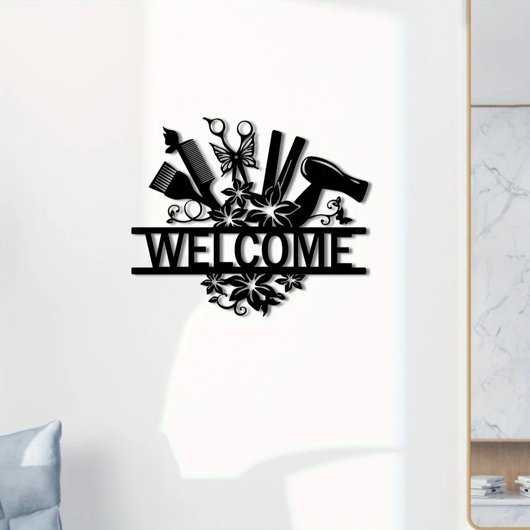 

2D Металлическая настенная вывеска для салона красоты, декор для стен салона