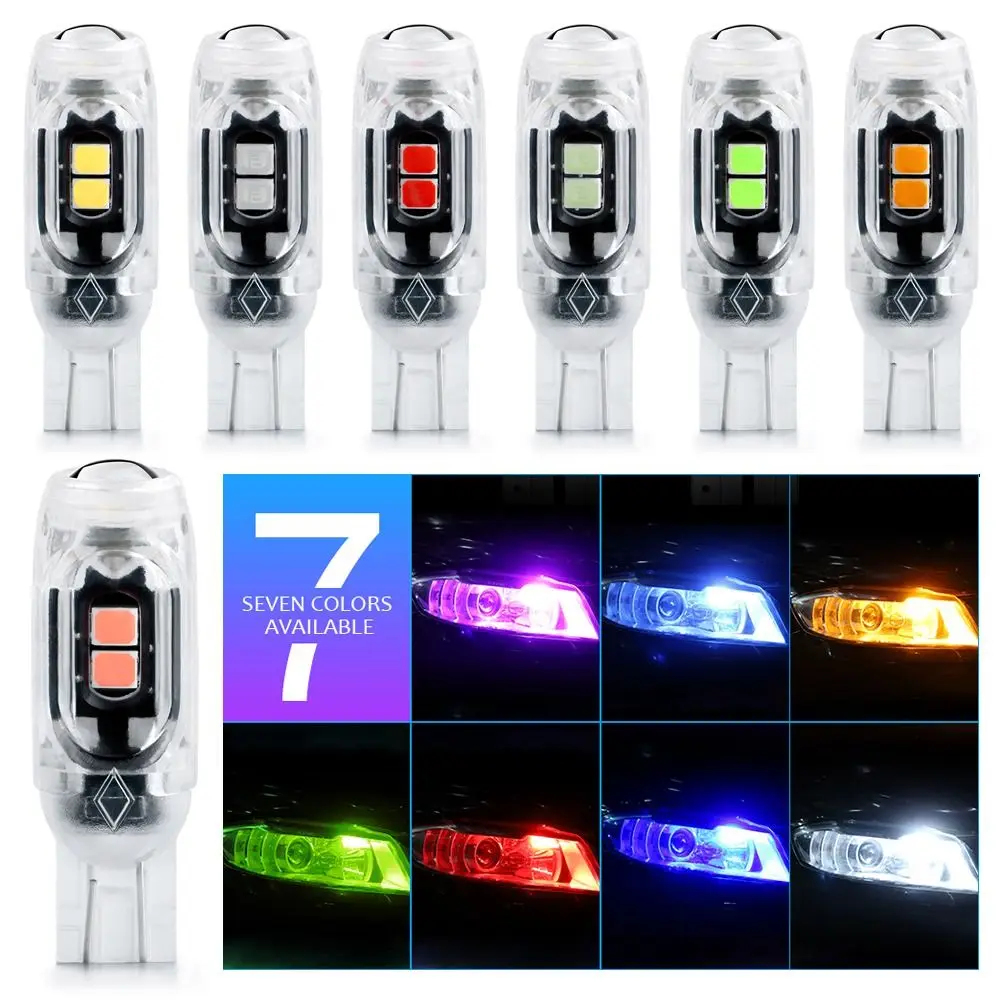 1/4Pcs 3030 5SMD T10 W5W LED Bulbs Car Parking Lights Turn Side Auto License Plate Light 12V Wedge Light Instrument Lamp