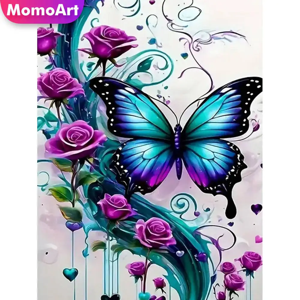 Momoart Katze Diamant Malerei Tier bunte Diamant Mosaik Bild Strass Mond Wand Dekor