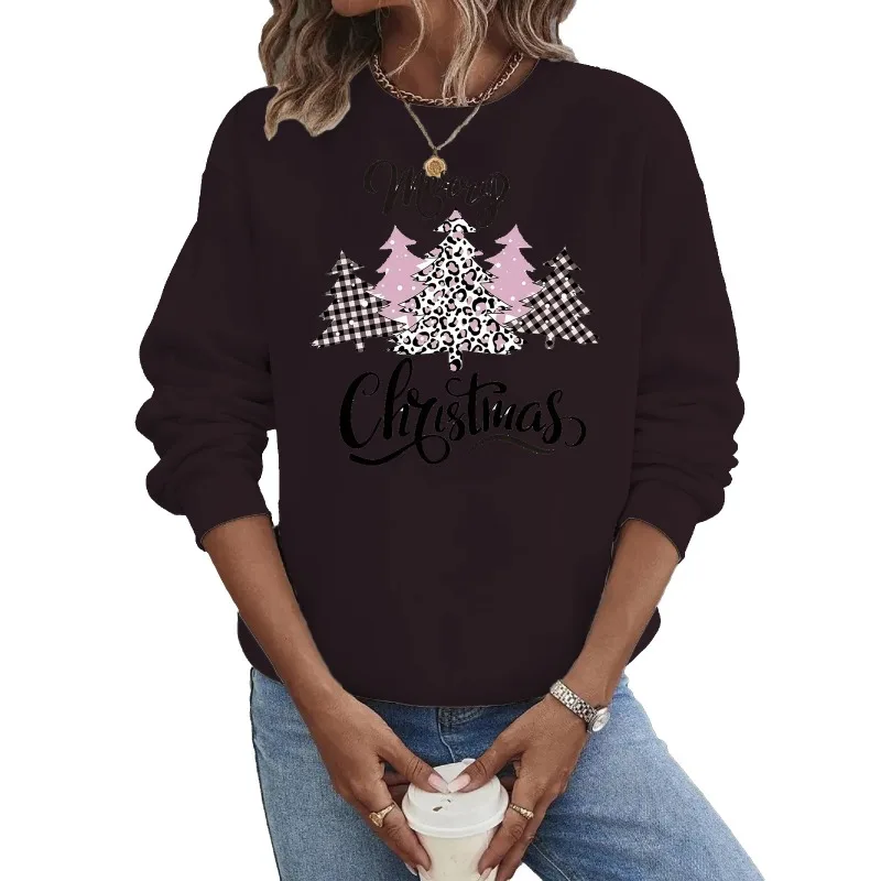 Crew-neck Hoodie United States Christmas Long-sleeved Hot Christmas Tree Letters Casual Sweatshirts Sweatshirt Tops Sweatshirt