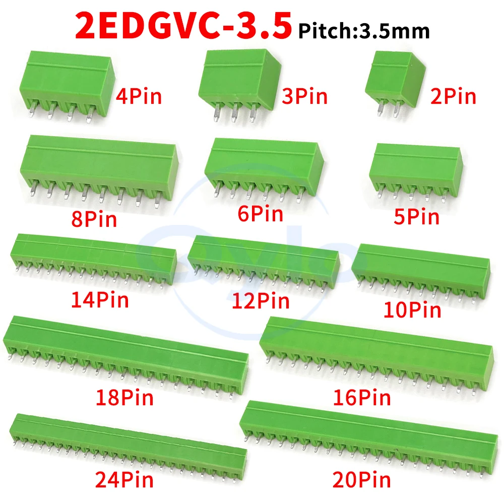 (1 pcs) KF 2EDGVC - 3.5mm Plug-in Terminal Block 2EDGV 2~24P Straight Pin Socket 15EDGVC 3.5