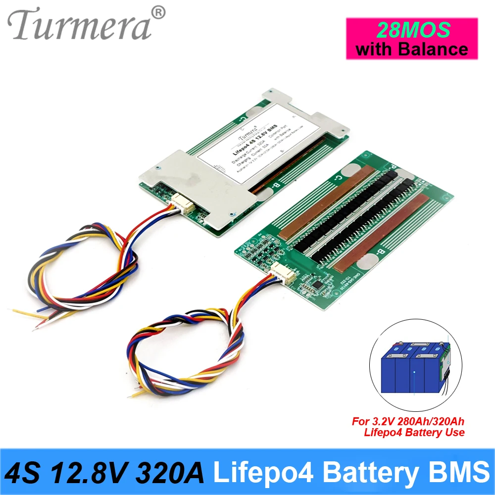 

Turmera 4S 12,8 В 3,2 а балансировочная батарея Lifepo4, защитная балансировочная плата BMS для батарей Lifepo4 в, Ач