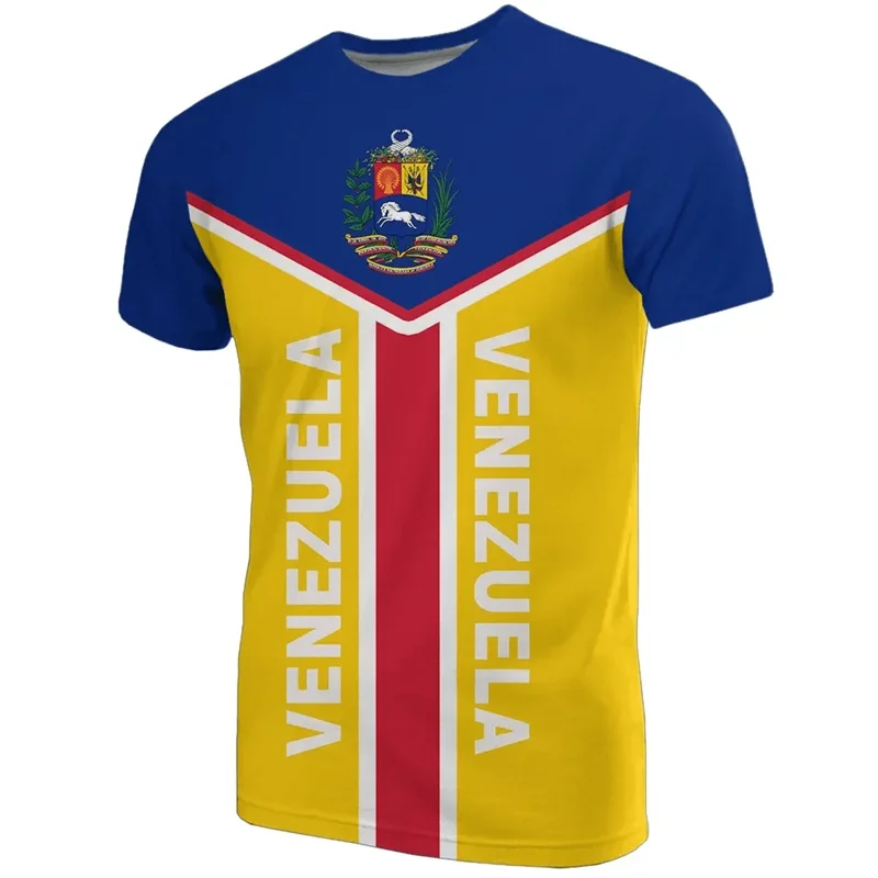 Venezuela Flag 3D Printed T-shirt For Men Short Sleeve Plus Size Venezuela Bandeira Tee Tops Casual Streetwear Sports Jersey