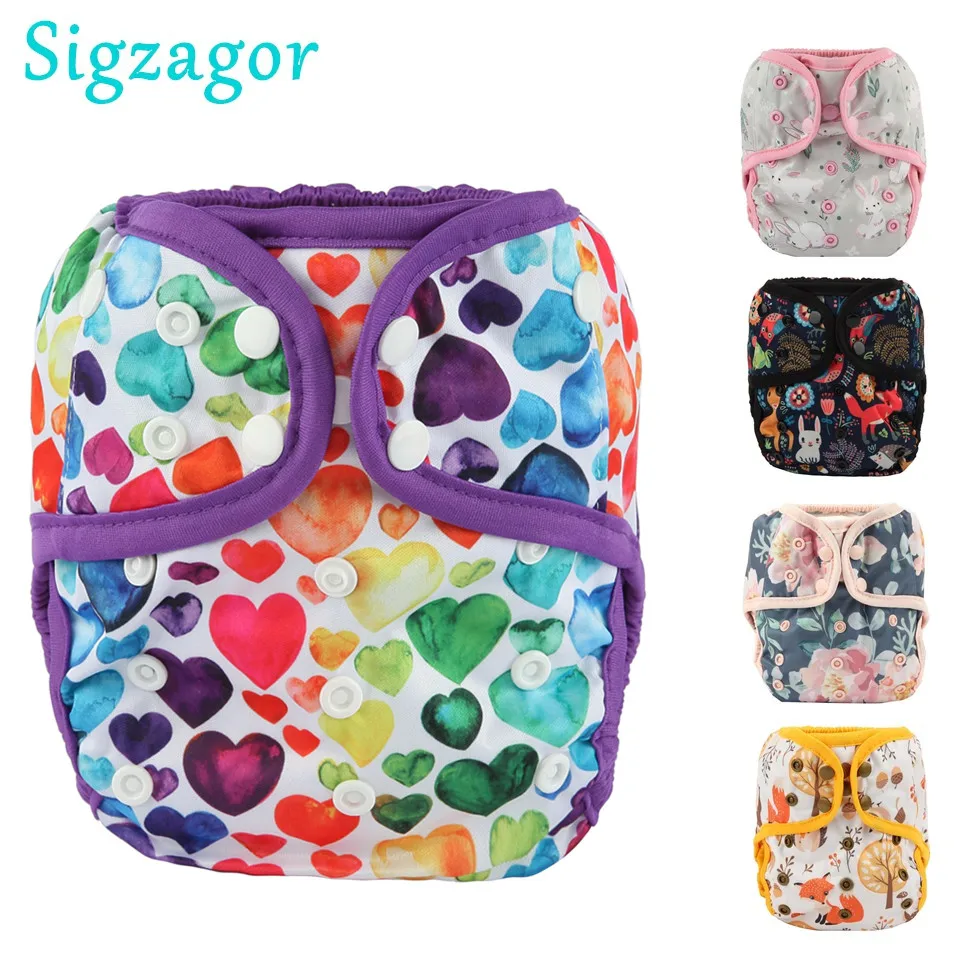 [Sigzagor]2024 NEW One Size Baby Cloth Diaper Cover Nappy Double Gusset 4-13kg