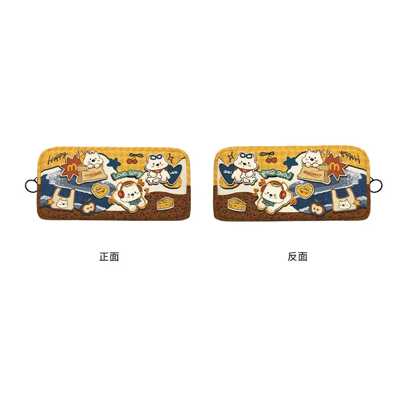 Maimen Puppy Stationery Box Children's Kindergarten Students Canvas Niche Creative Korean High Value ins Style Pencil Bag