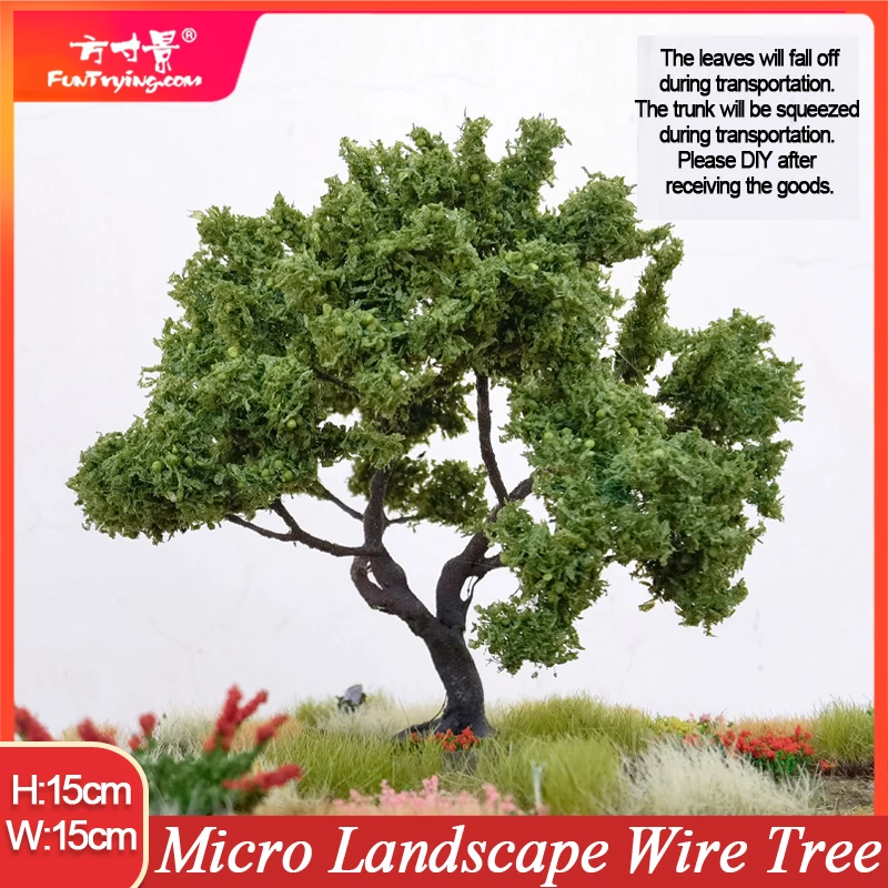 15CM Fine Model Wire Tree high quality train railroad layout Miniature Green Tree Model Landscape Military Sand Table Material