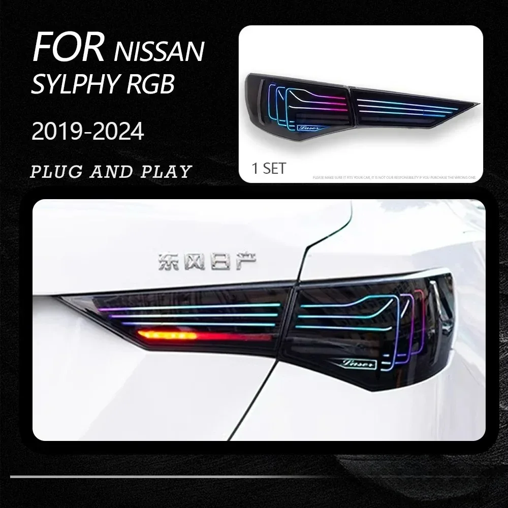 

Dynamic Turn Signal Tail Lamp Automotive Accessories Upgrade Modified New LED For Nissan Sylphy Taillight RGB 2019-2024