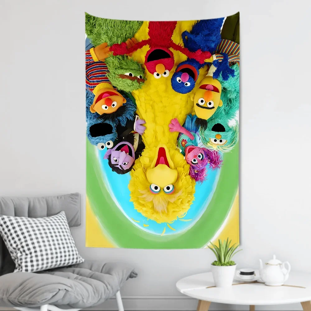 سمسم الكرتون شارع كوكي أنيمي نسيج ديكور غرفة قماش صوفي حفلة معلقة خلفية غرفة ديكور غرفة الطفل #1