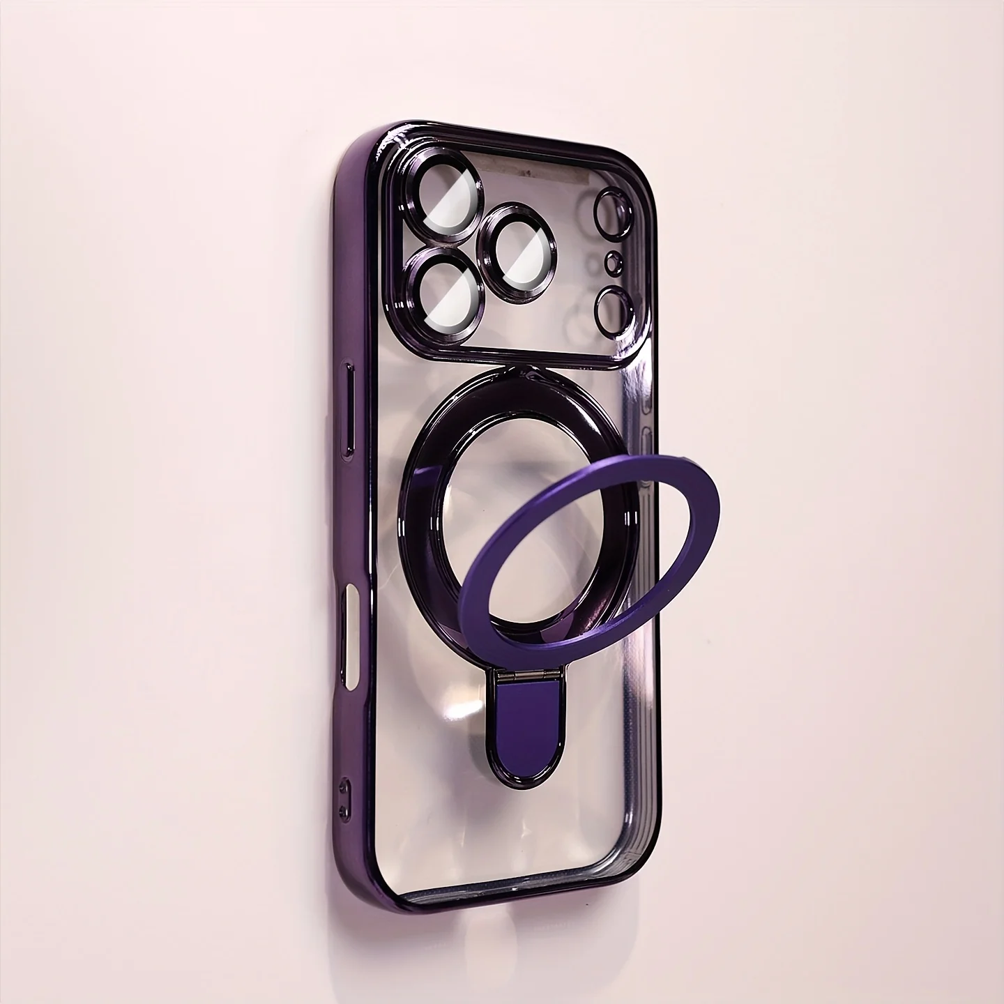 Transparente, plattierte, kabellose, magnetische Hülle für iPhone 18 17 16 15 14 13 Pro Max mit Linsenschutzhalterung und Rückabdeckung