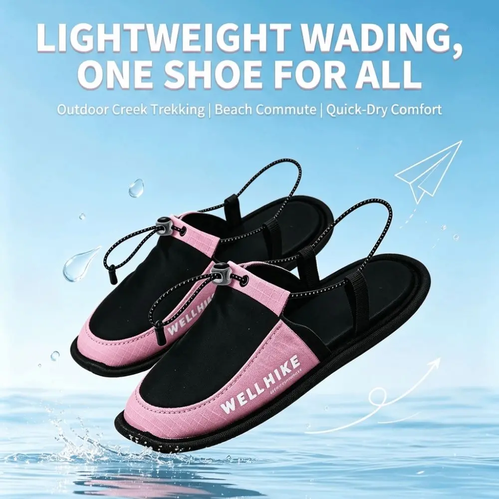 1 Pair Non Slip Travel Slippers Wear Resistant Foldable Camp Slippers Breathable Nylon Ultra Light Outdoor Slippers Hotel Stay