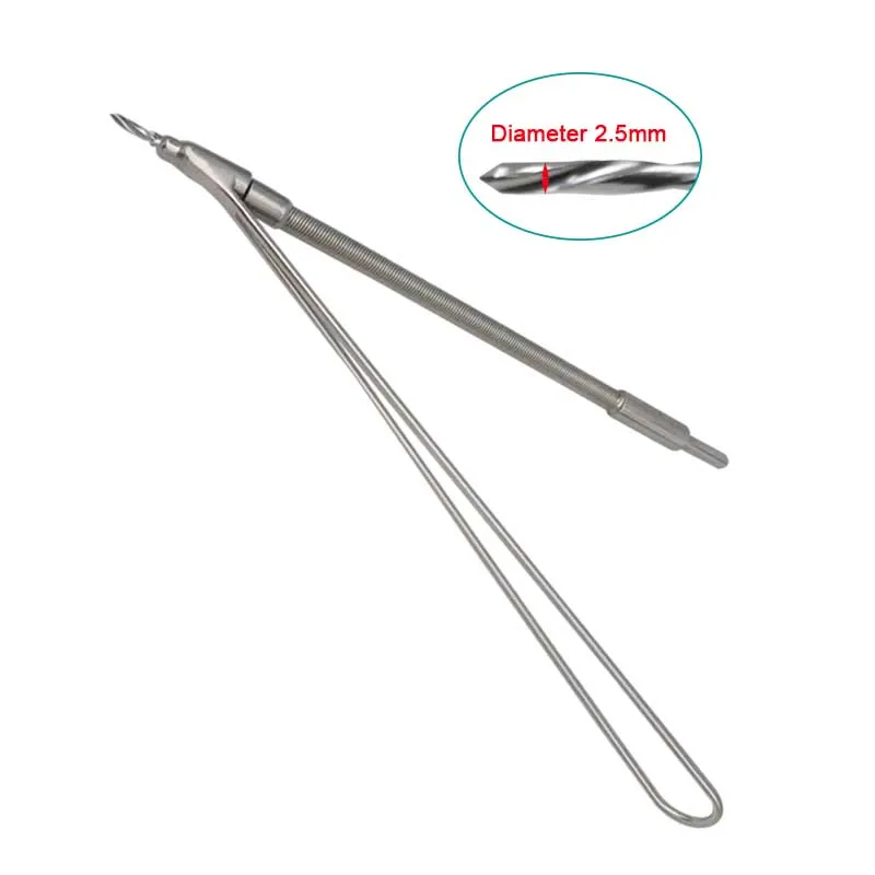 

GREATLH Flexible Drill Bit 2.5mm Orthopedic Drill Guide Medical Soft Drill Pelvis Reconstruction Veterinary Instrument