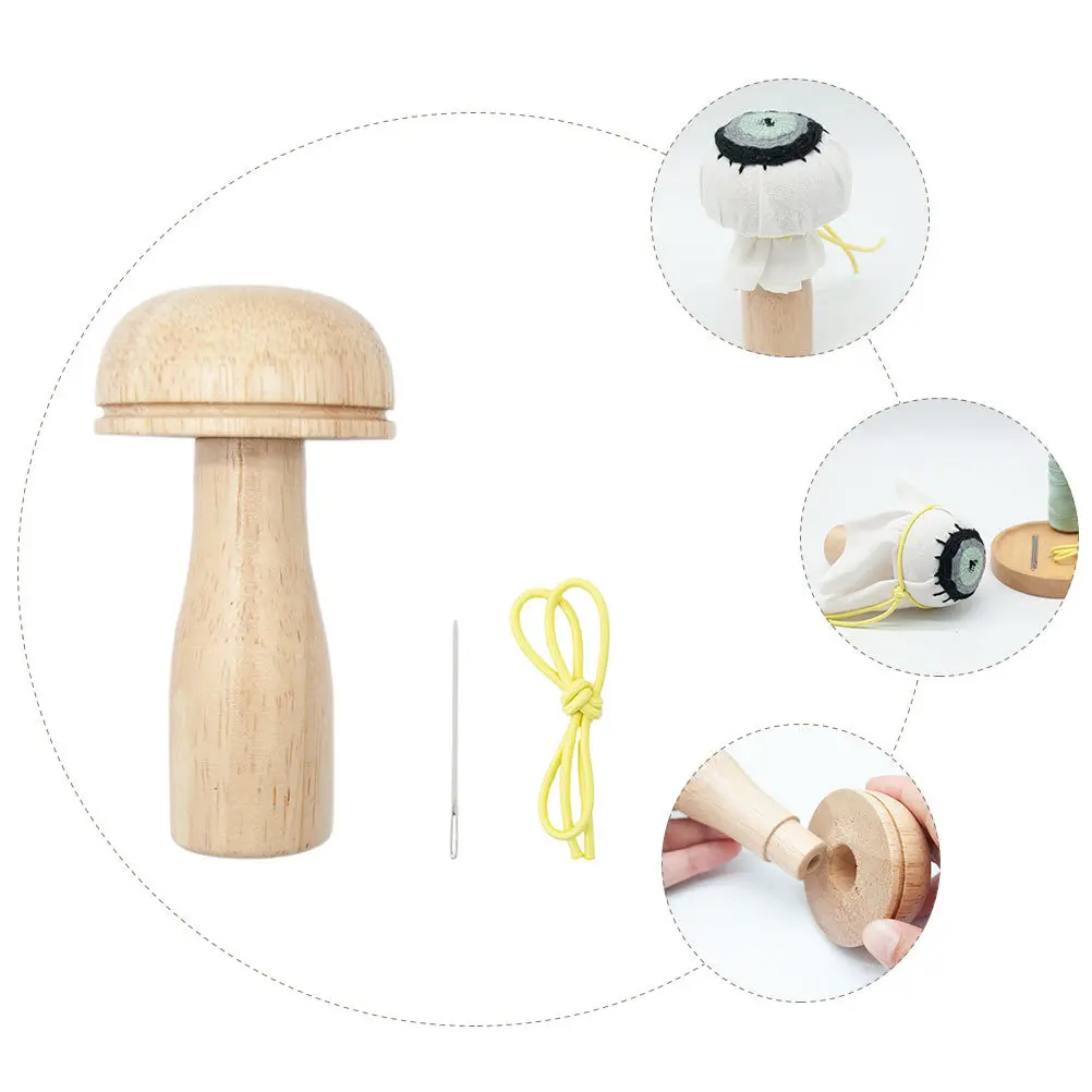 

1Set Mushroom Sewing Tool Traditional Wooden Patching Tool for Stockings Sleeves Trouser Repair Smooth Surface Efficient Mending