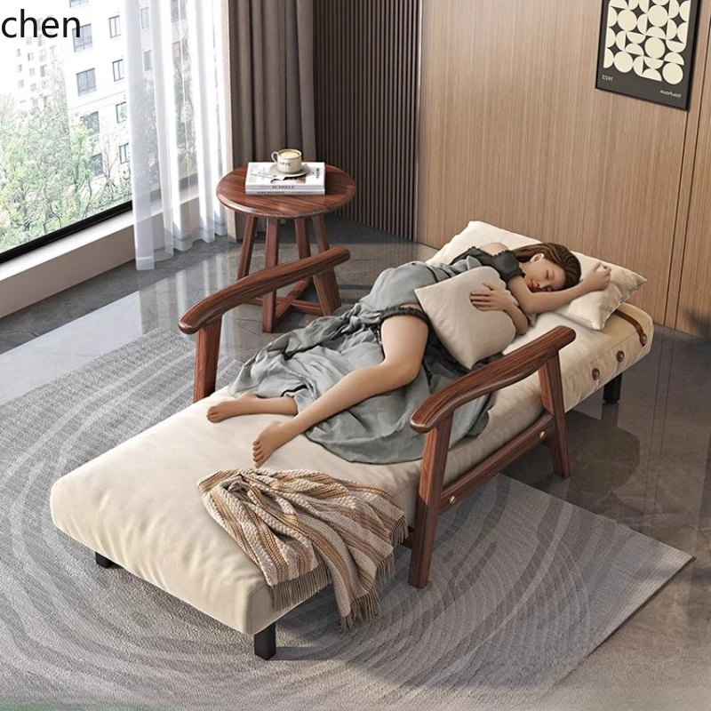 

HTT folding sofa bed dual-purpose small apartment multifunctional Internet celebrity home solid wood single bed princess single