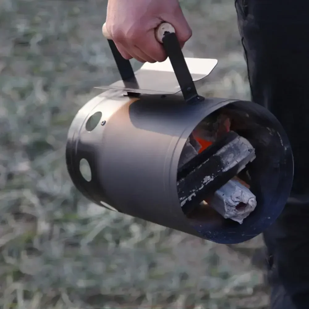 Spark Bucket Holzkohleimer Holzkohlezündung Holzkohleimer Grillofen Zünder Outdoor Barbecue Herd Zündzylinder – Detail 2