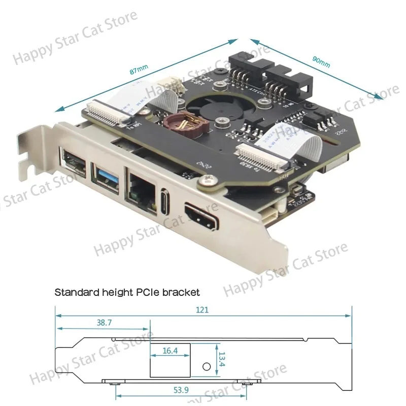 Raspberry Pi PiKVM-A8 HAT Remote Control PCIe Overip Server KVM CSI