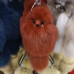 Female Lovely Real Fox Fur Fox Keychain Pendant Cute Fashion Fur Accessory Bag Charming Pnedant Accessories