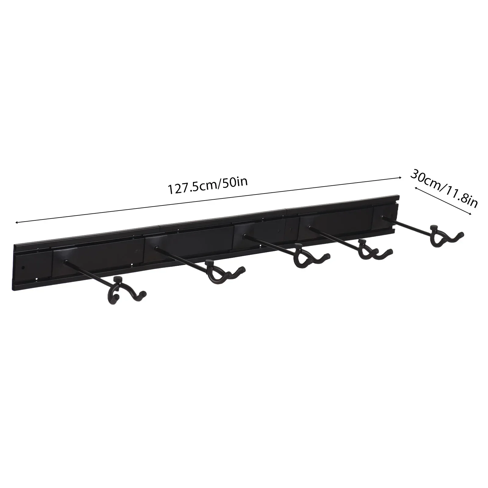 Guitar Rack for Multiple Guitars Wall Mount Hanger Holds 5 Guitars Aluminum Alloy Adjustable Hook Position Slatwall Rail Stand - Image 3