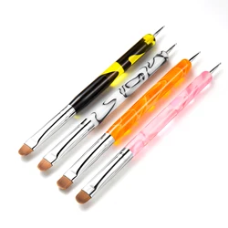 1/4/8PCS French Nail Art Brush Dual-Ended Nail Art Dotting Pen Acrylic Handle Drawing UV Gel Painting Brush For Nail Artistry